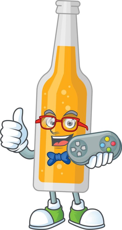 tekenfilm karakter van fles van bier vector