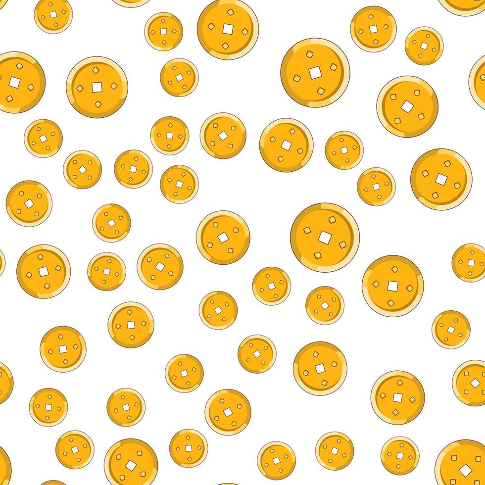 vector naadloos patroon van Chinese gouden munten. perfect voor inpakken, afdrukken, web plaatsen, achtergronden, textiel