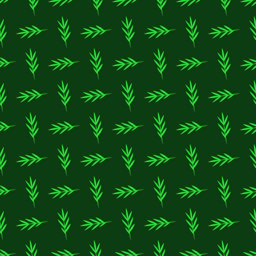 vector naadloos patroon van levendig groen fabriek Aan donker groen achtergrond