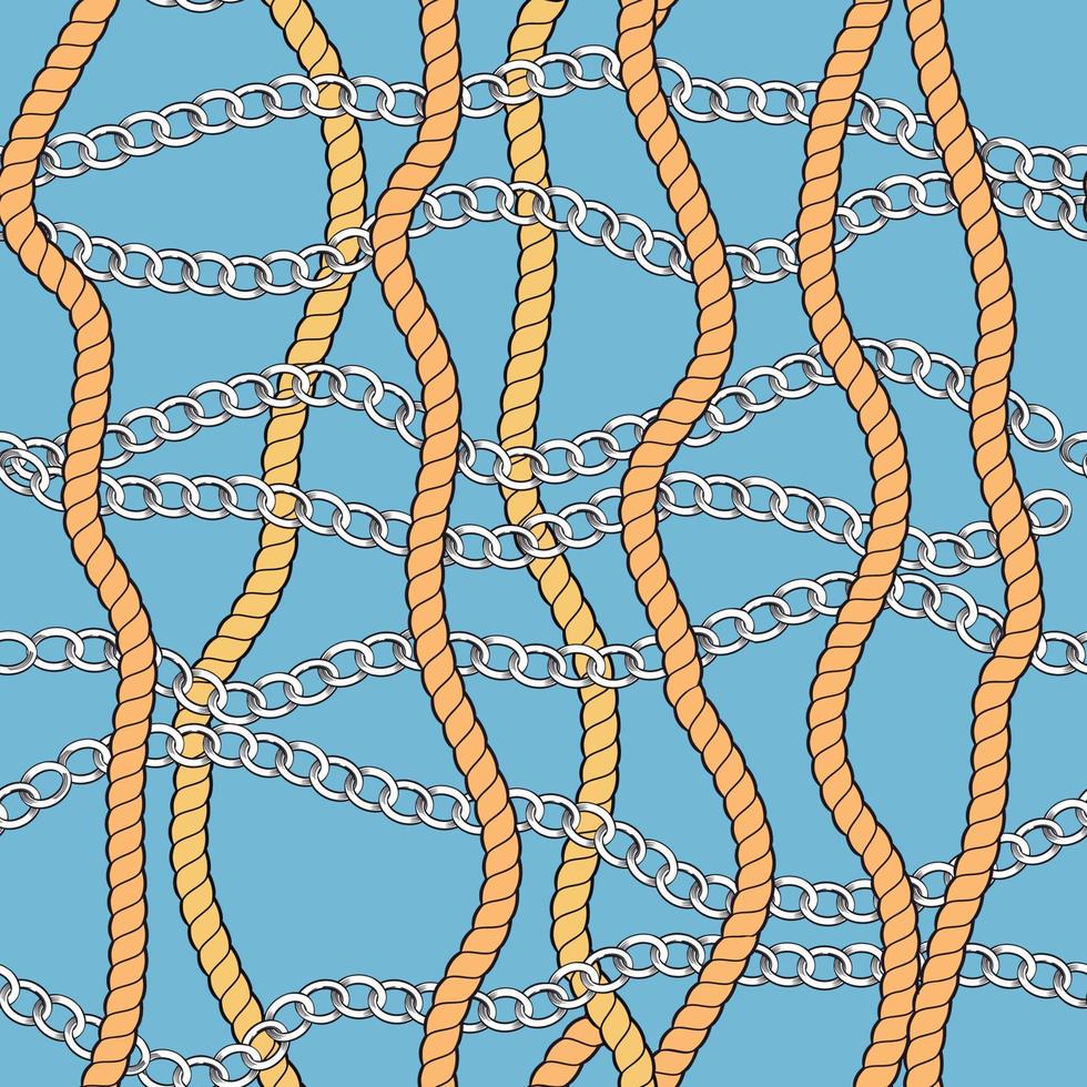 doorlopend ontwerp met gouden touw en kettingen. patroon naadloos voor textiel industrie. vector