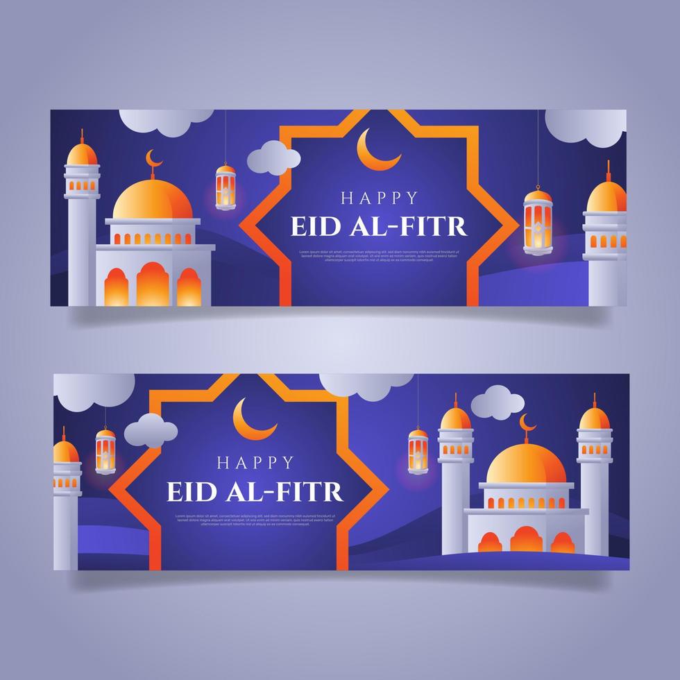horizontaal banier sjabloon voor Islamitisch eid al-fitr viering. - vector. vector