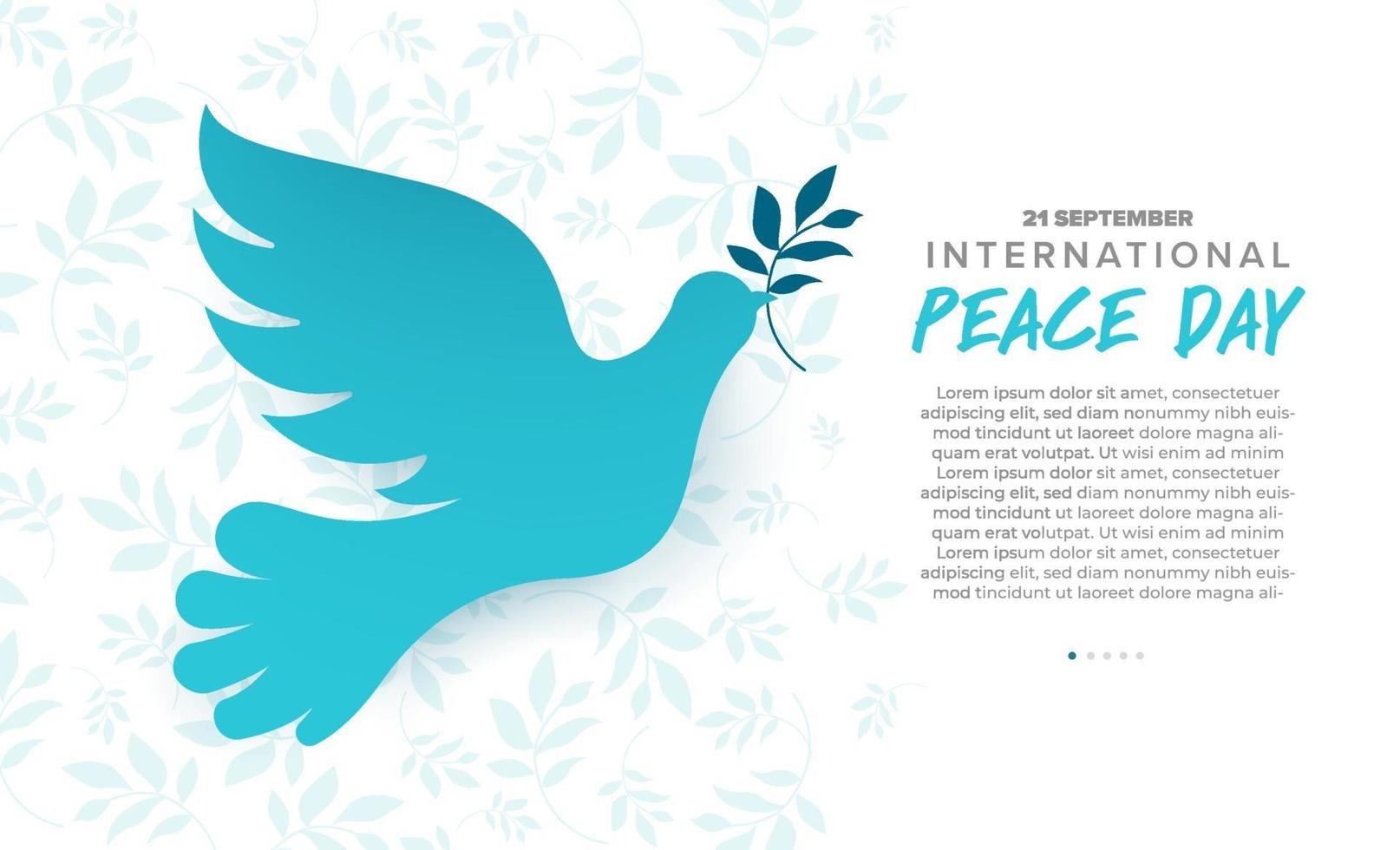 21 september, internationale vredesdag vector