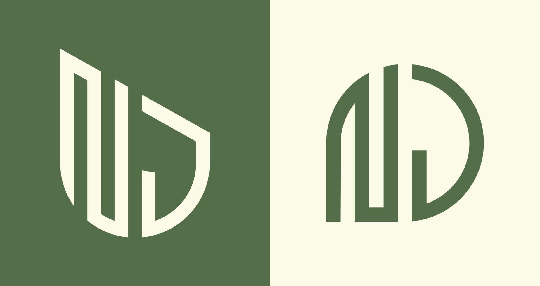 creatief gemakkelijk eerste brieven nj logo ontwerpen bundel. vector