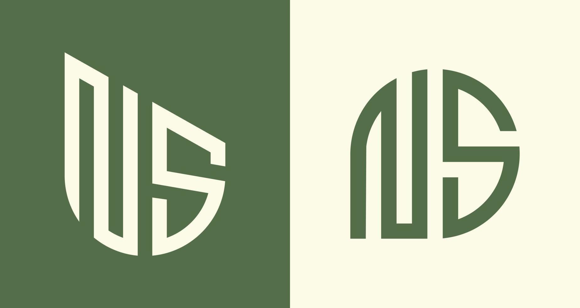 creatief gemakkelijk eerste brieven NS logo ontwerpen bundel. vector