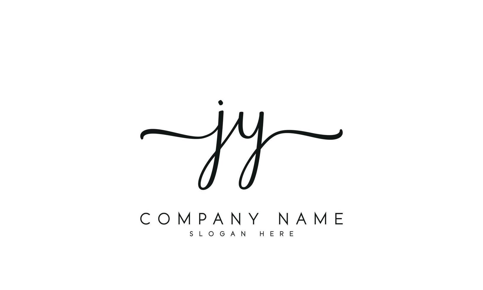 handschrift handtekening stijl brief jy logo ontwerp in wit achtergrond. pro vector. vector