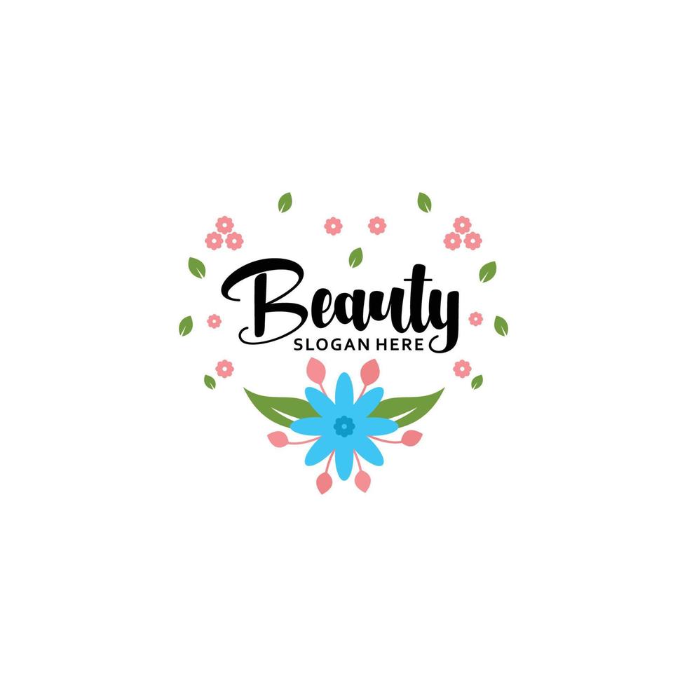 bloem logo ontwerp met creatief schoonheid concept premie vector