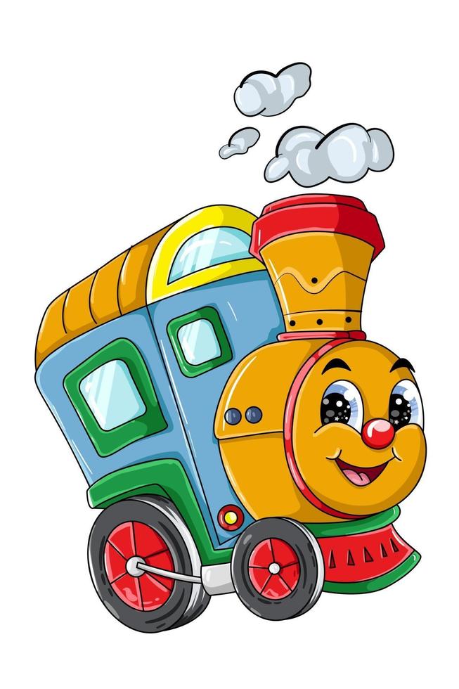 een schattige trein cartoon karakter vectorillustratie vector