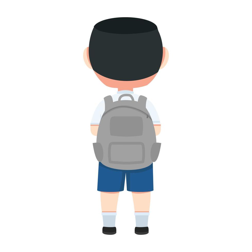 schattig Thais leerling jongen met een rugzak vector