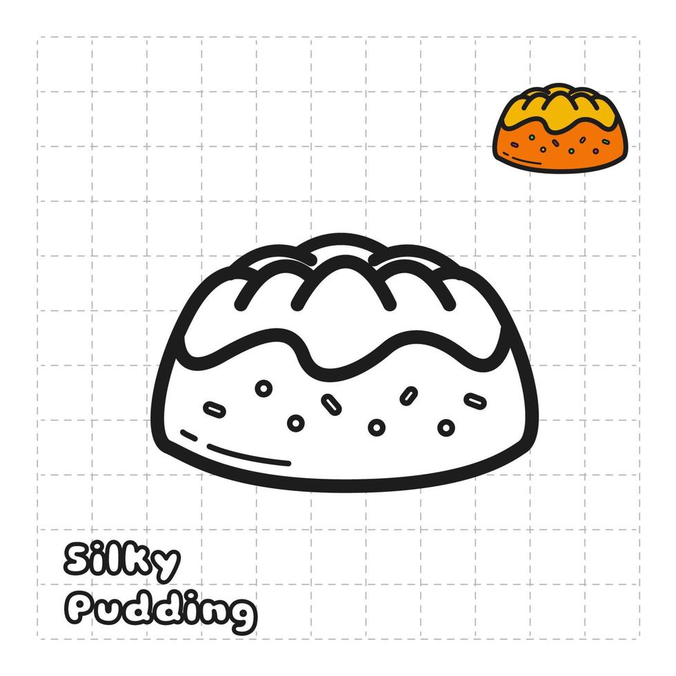 kinderen kleur boek voorwerp. voedsel serie - pudding vector