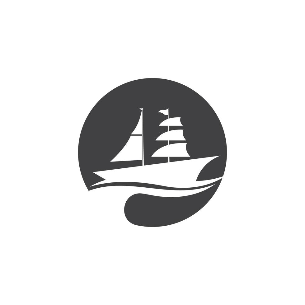 het zeilen boot jacht logo vector illustratie