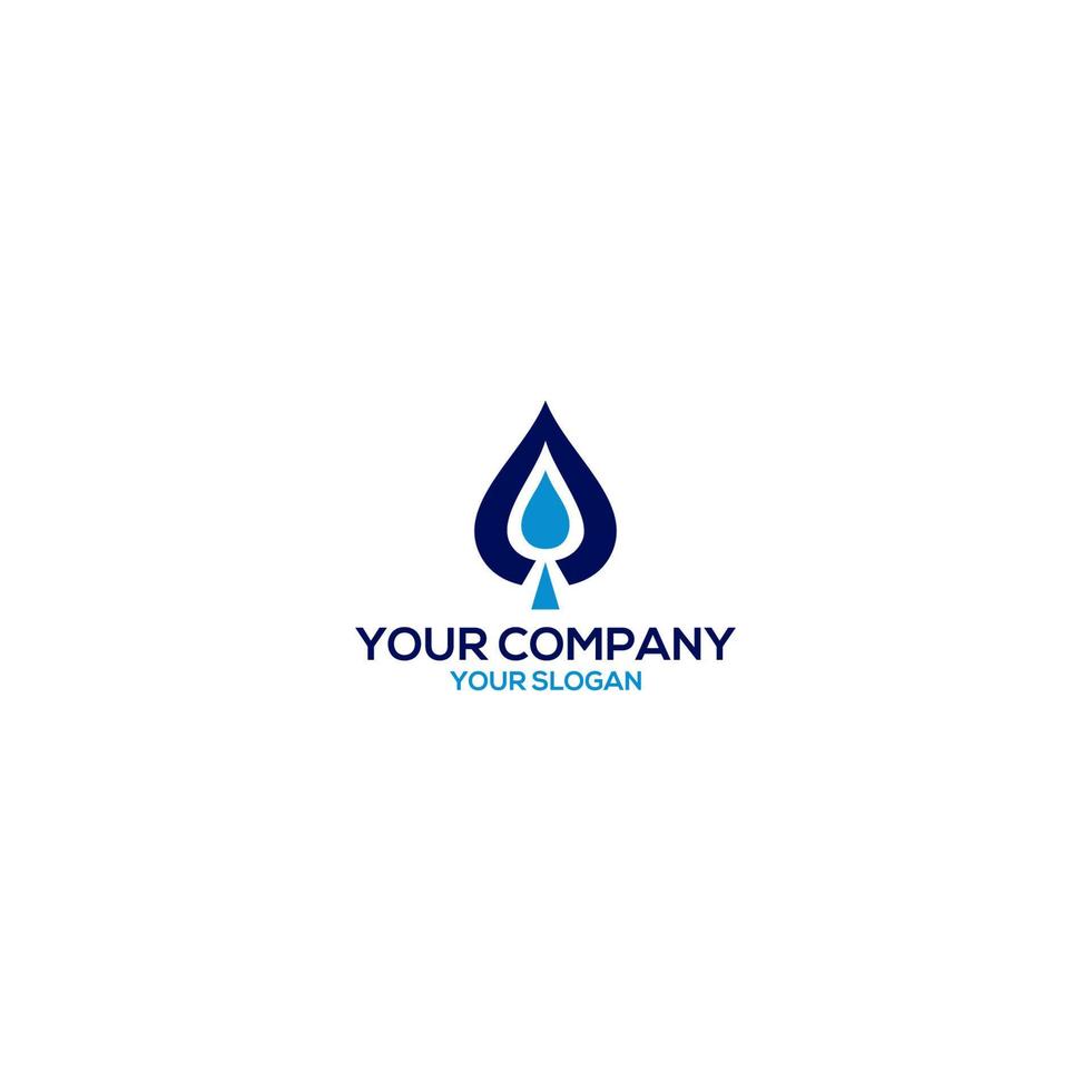 water laten vallen in spade logo ontwerp vector