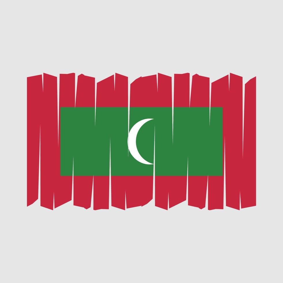 Maldiven vlag borstel vector