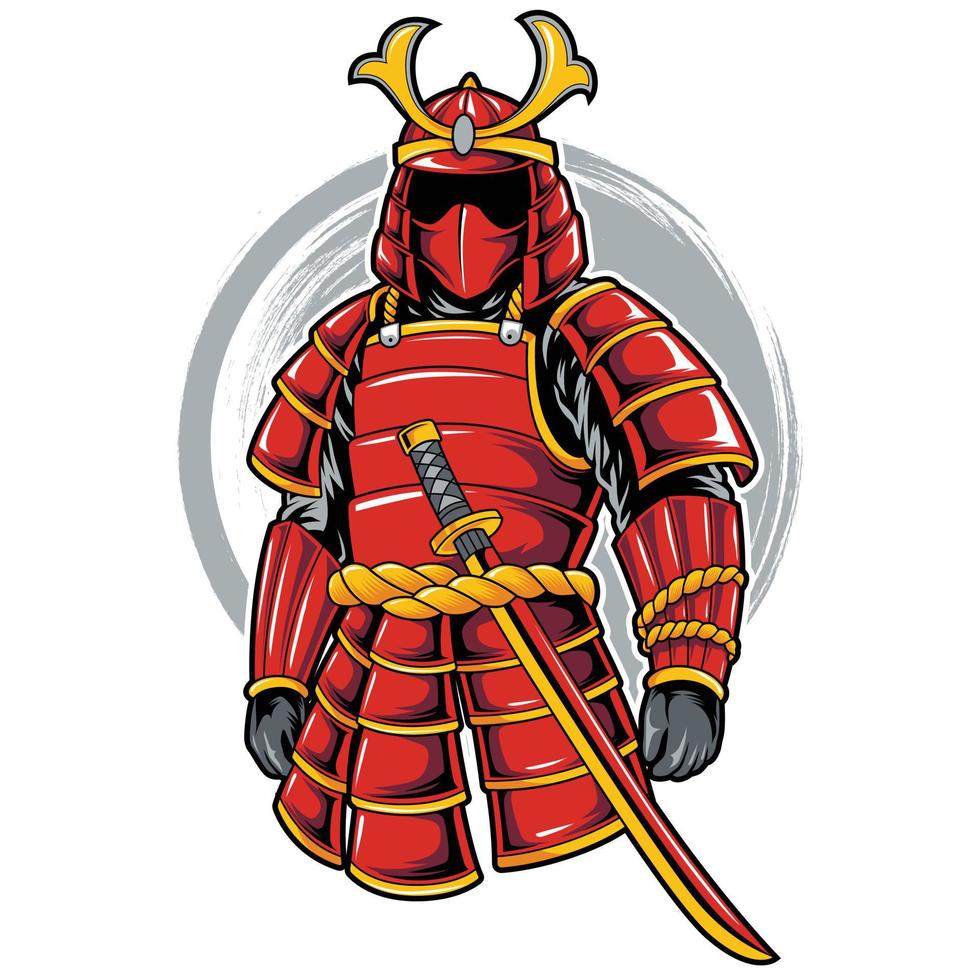 samurai lichaam schild vector