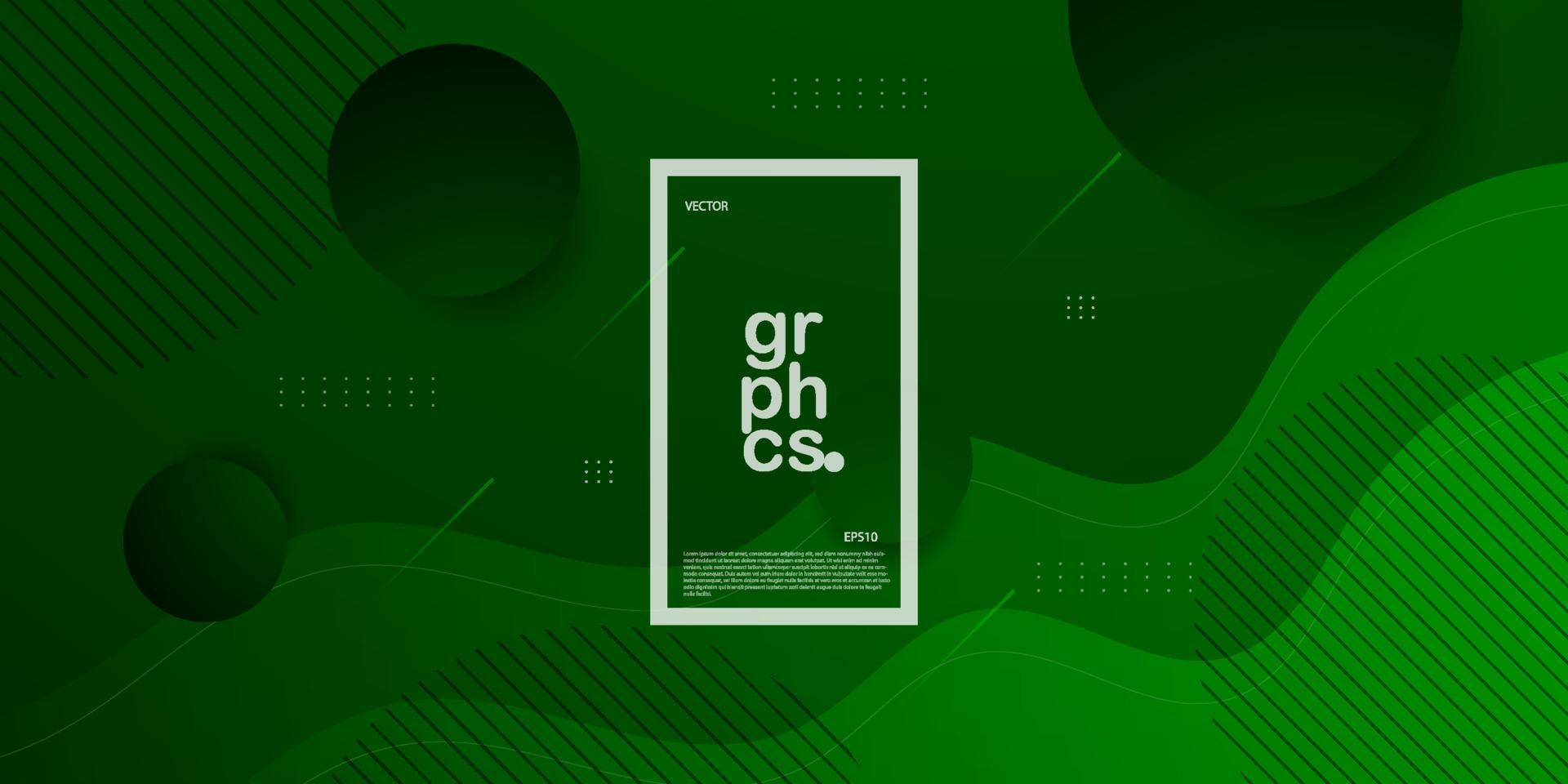 modern premie donker groen golvend abstract achtergrond met helling zacht kleur en meetkundig patroon Aan achtergrond. eps10 vector