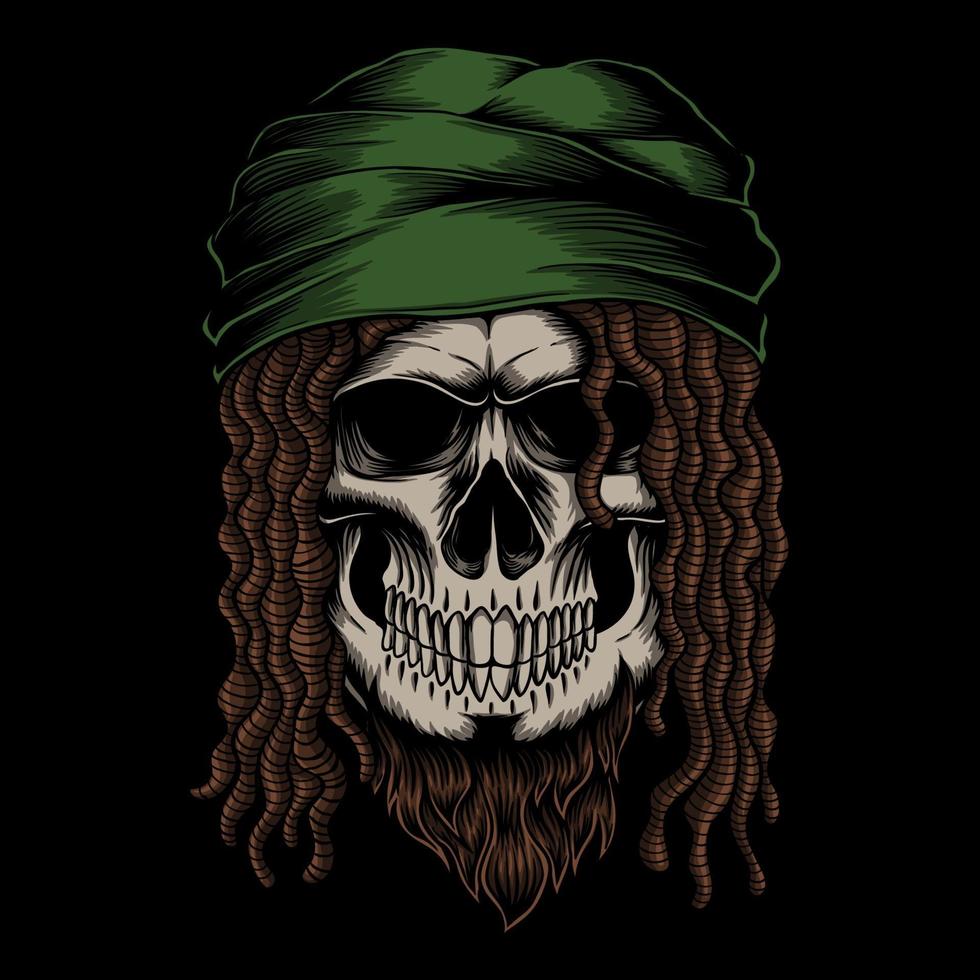 schedel dreadlocks vector illustratie