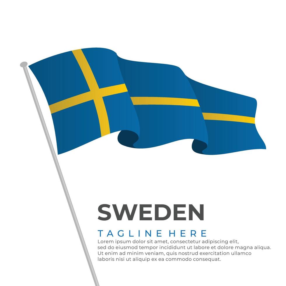 sjabloon vector Zweden vlag modern ontwerp
