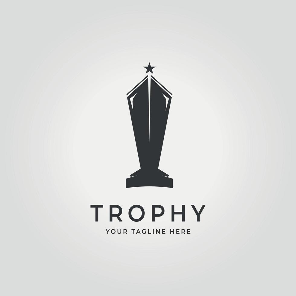 luxe trofee gemakkelijk logo icoon ontwerp vector illustratie oud wijnoogst