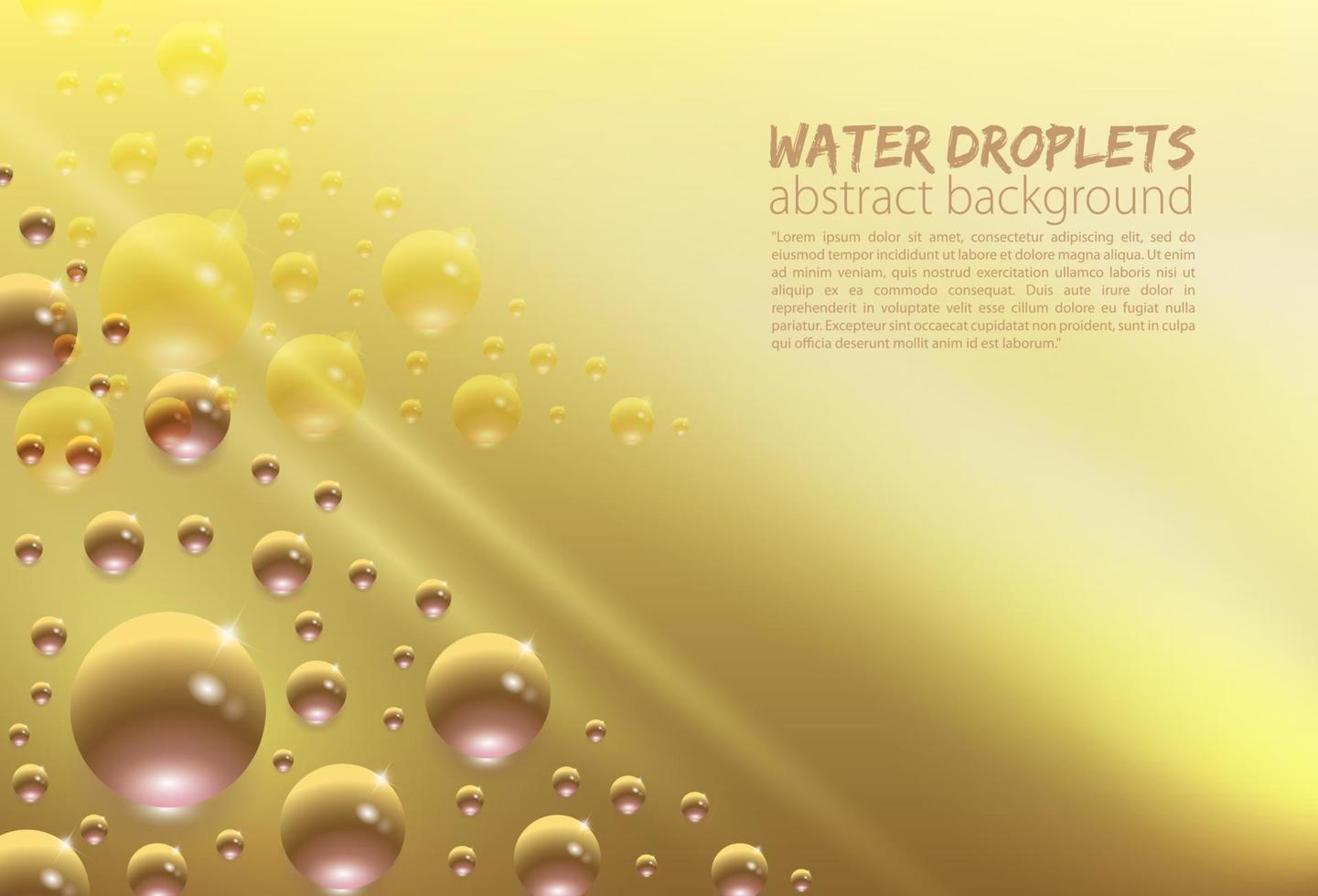 realistisch water druppels met reflectie geïsoleerd Aan helling kleur achtergrond vector
