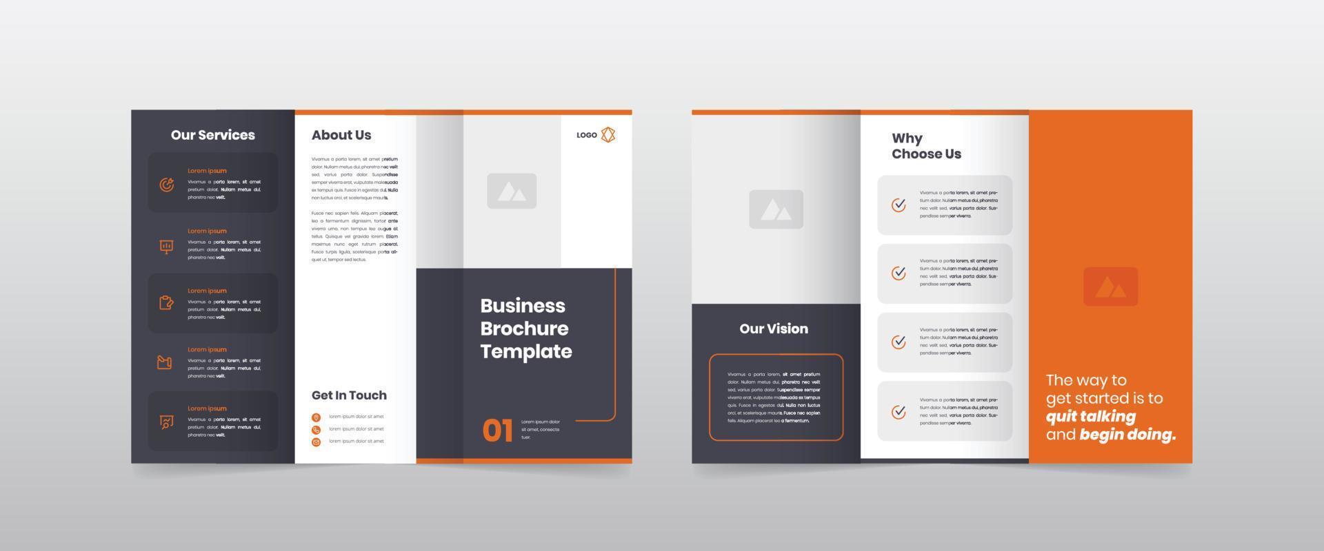 gemakkelijk bedrijf drievoud brochure sjabloon vector