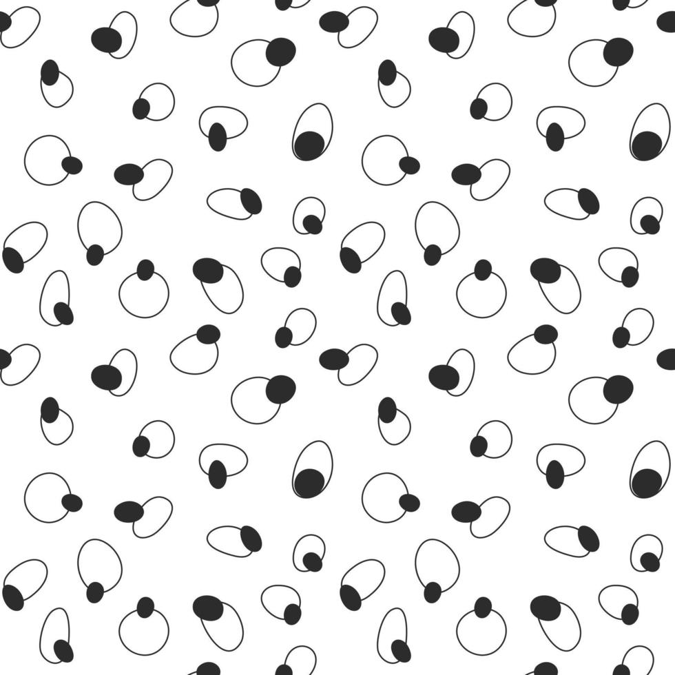 een patroon van geschilderd cirkels van ronde abstract zwart lijnen. hand getekend vormen van krabbels. vlekken en hartinfarct. modern modieus vector achtergrond. het drukken Aan textiel en papier. abstract verpakking