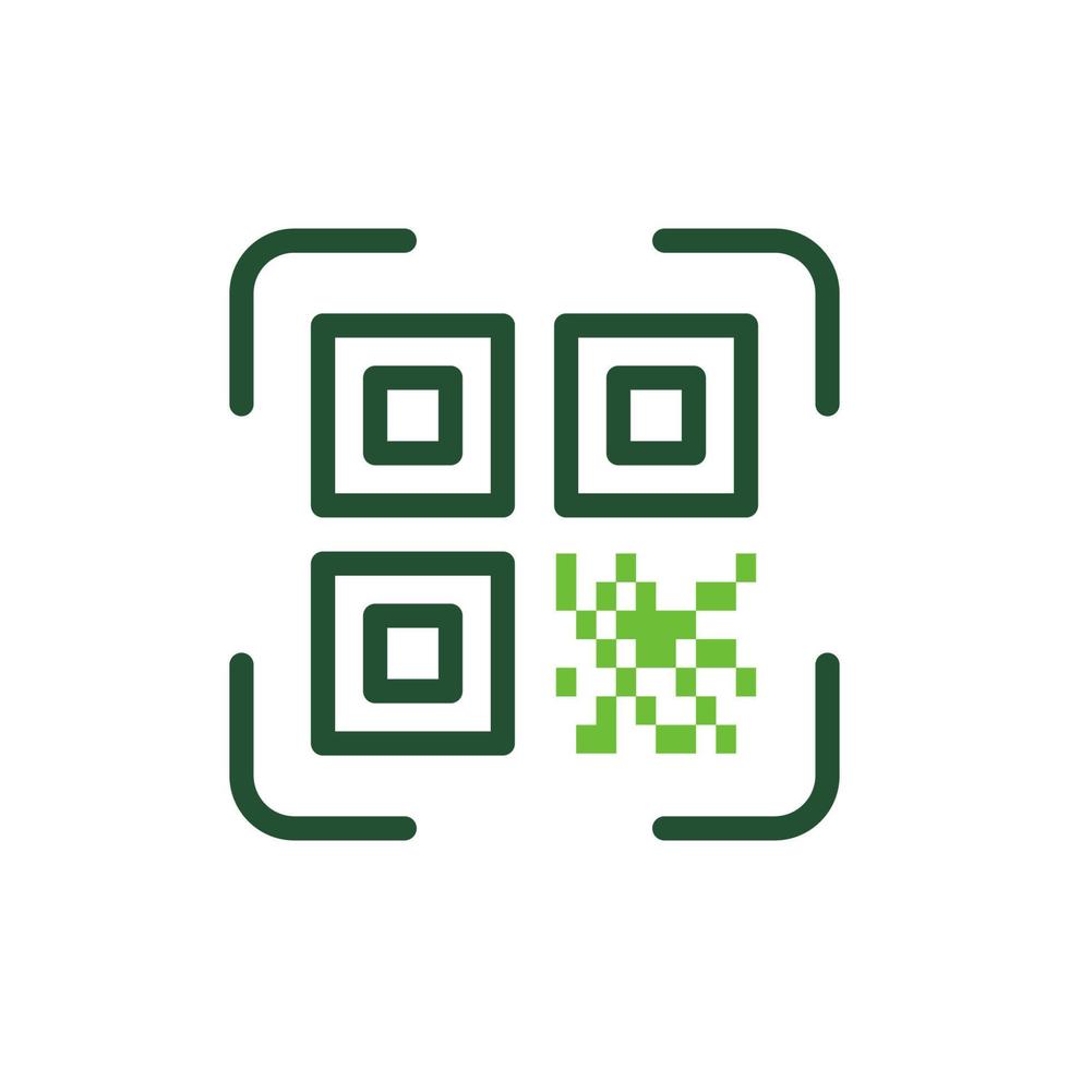 qr code scanner lijn icoon. scannen QR code kleur lineair pictogram. technologie toepassing voor identificatie Product schets symbool. informatie label. geïsoleerd vector illustratie.