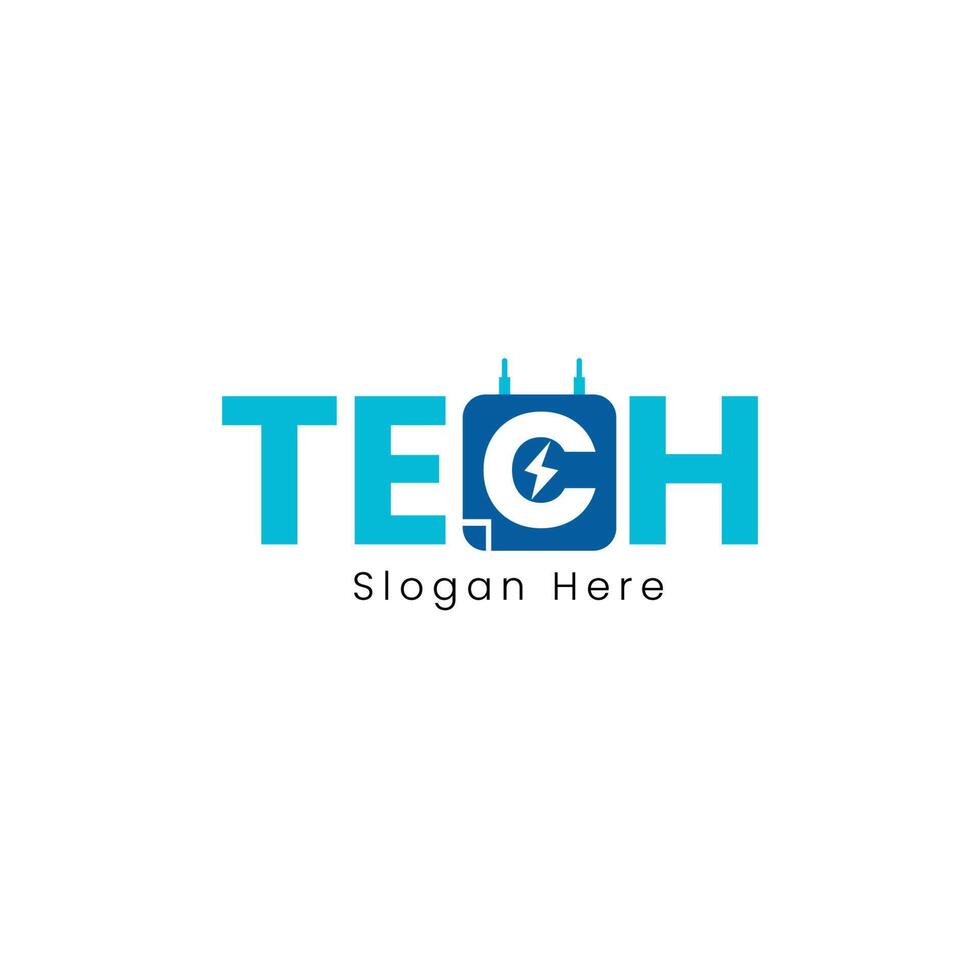 tech logo ontwerp vector