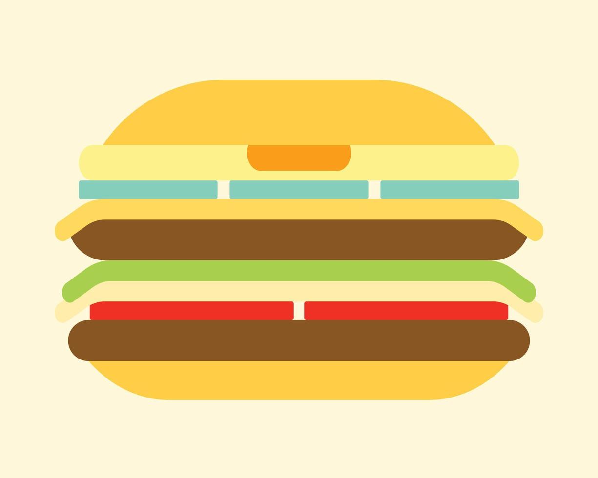 hamburger vlak vector ontwerp voor snel voedsel logo