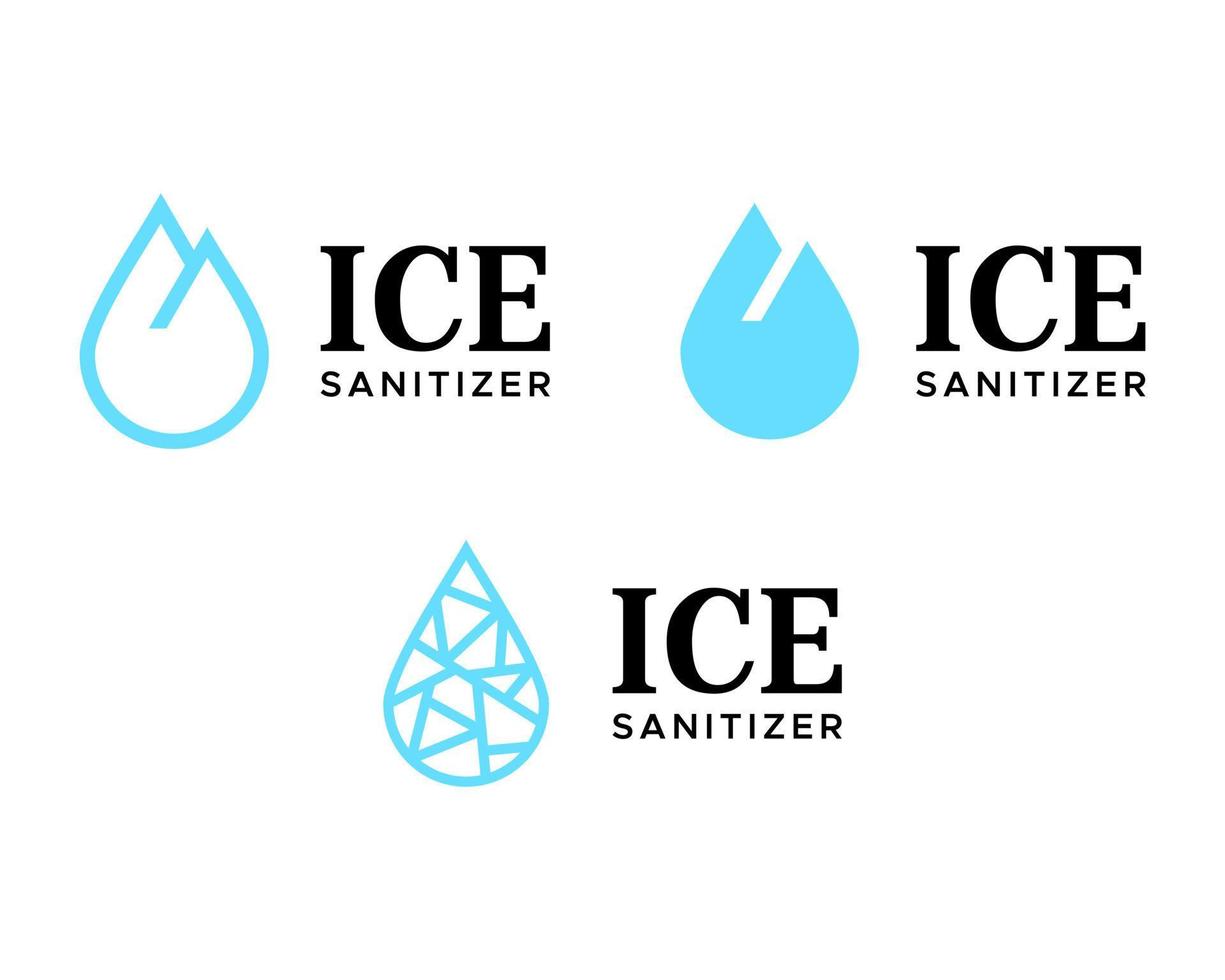 ijsberg icoon en vloeistof hand- ontsmettingsmiddel medisch logo ontwerp. vector