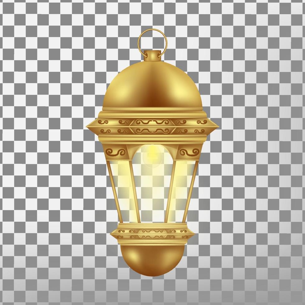 vintage gouden lantaarn geïsoleerd. realistische vectorillustratie. vector