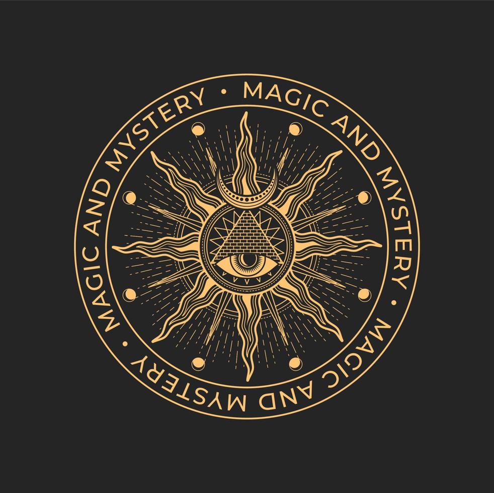magie en occult, metselaar alchimie cirkel icoon vector