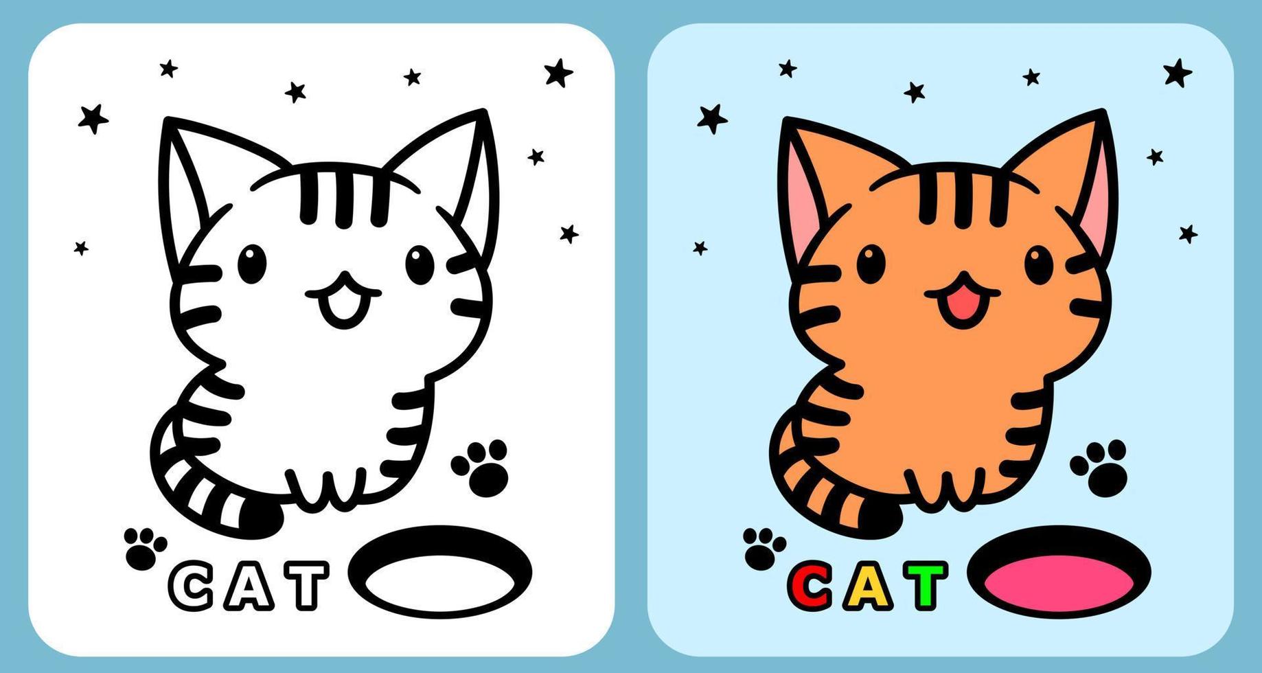Uitlijnen meesterwerk Monica kleine katten- en kattenplaatsen om te eten in vectorillustratie. cartoon  kat voor web en t-shirt kids design. 21630682 Vectorkunst bij Vecteezy