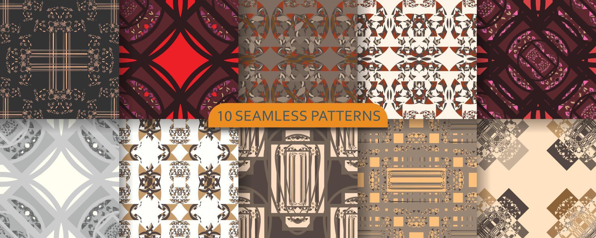 modern abstract naadloos patroon set. vector illustratie.