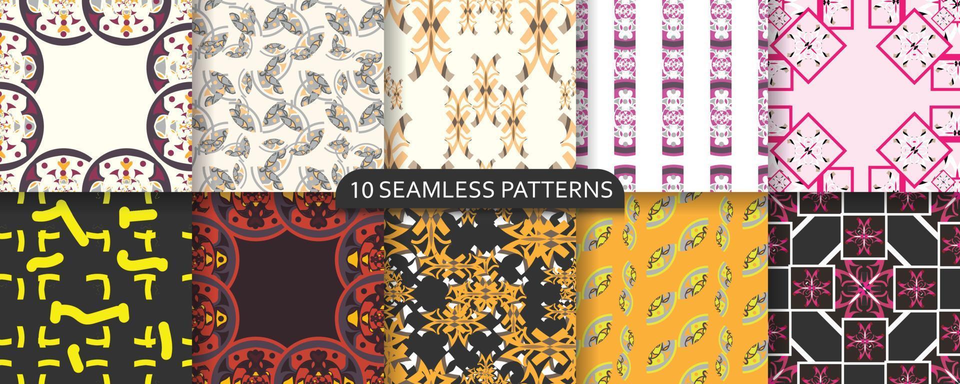 modern abstract naadloos patroon set. vector illustratie.