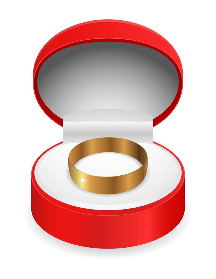 geschenkdoos gouden ring vector