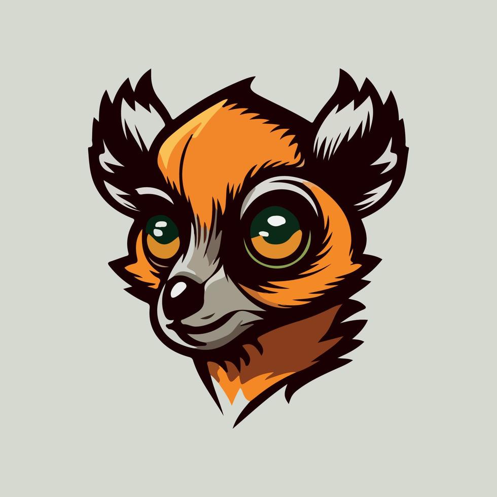 lemur gezicht mascotte vector illustratie