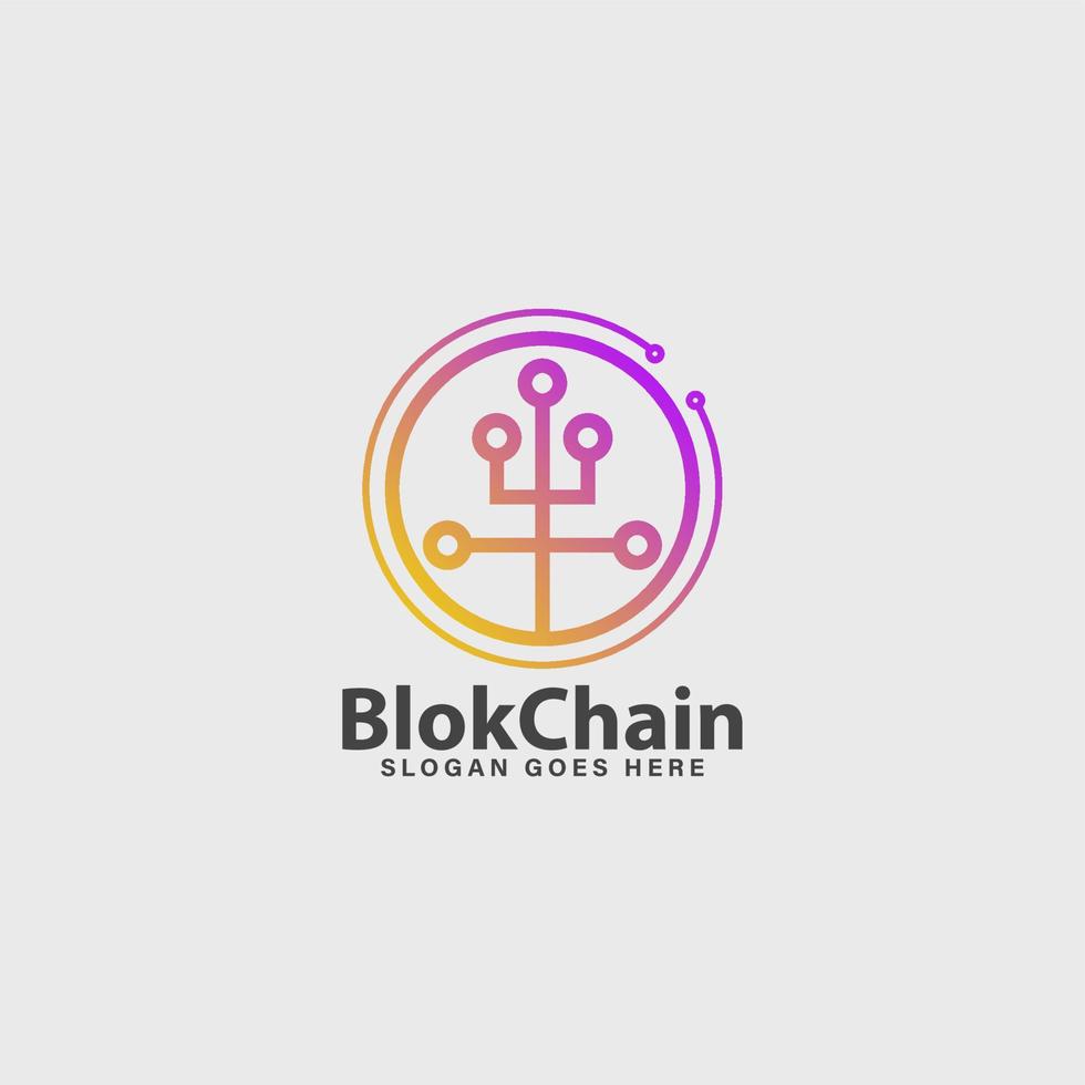 blockchain crypto bedrijf bedrijf logo modern idee vector