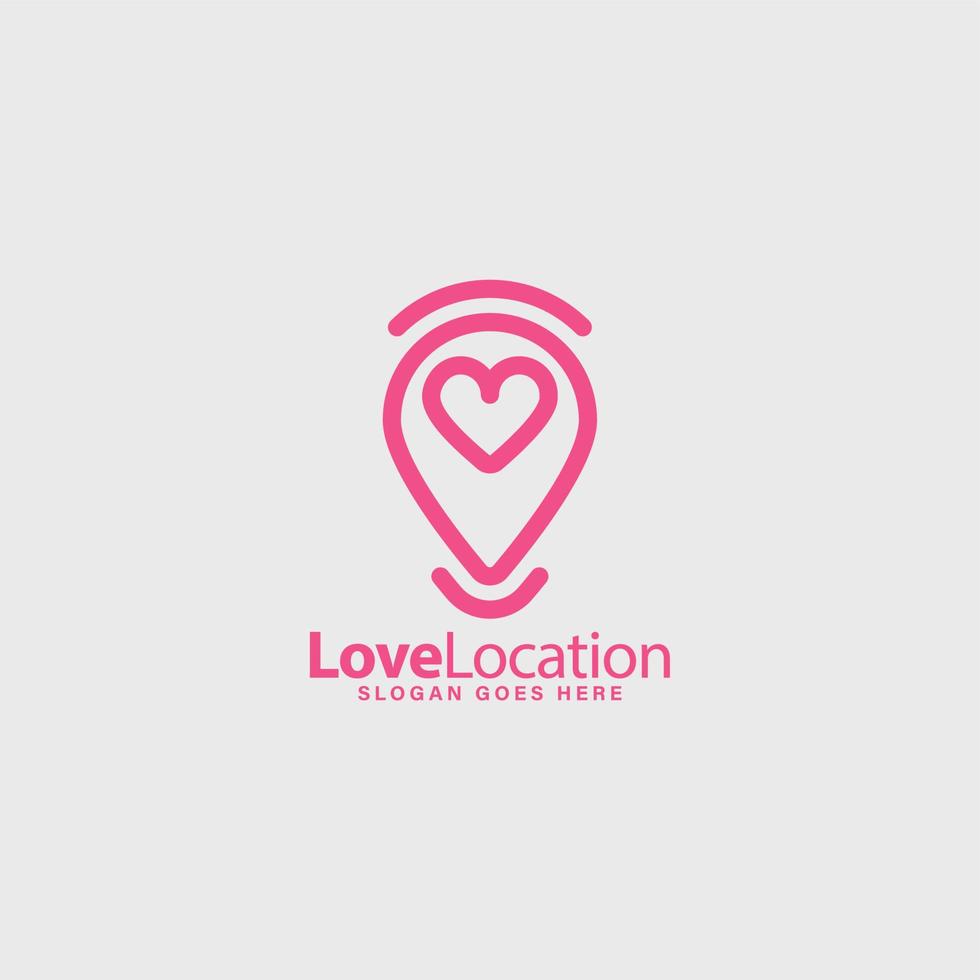 roze liefde plaats logo gemakkelijk ontwerp idee vector