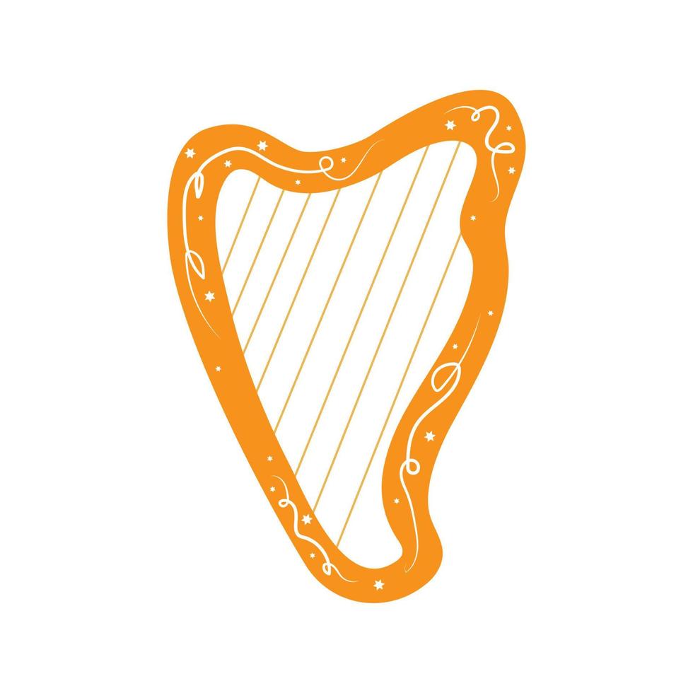 mooi harp. vector tekenfilm. oude musical instrument