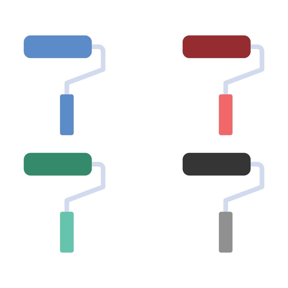 verf rol borstel icoon, verf borstel icoon, verf rol icoon solide stijl, reeks van rol borstels in meerdere kleuren vector