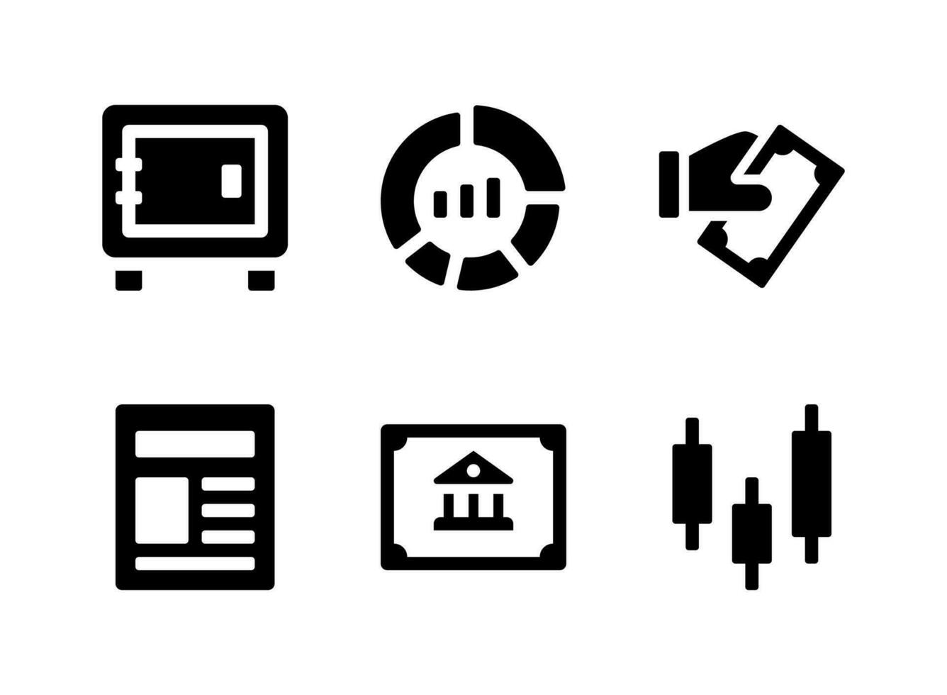 eenvoudige set van handelsgerelateerde vector solide pictogrammen