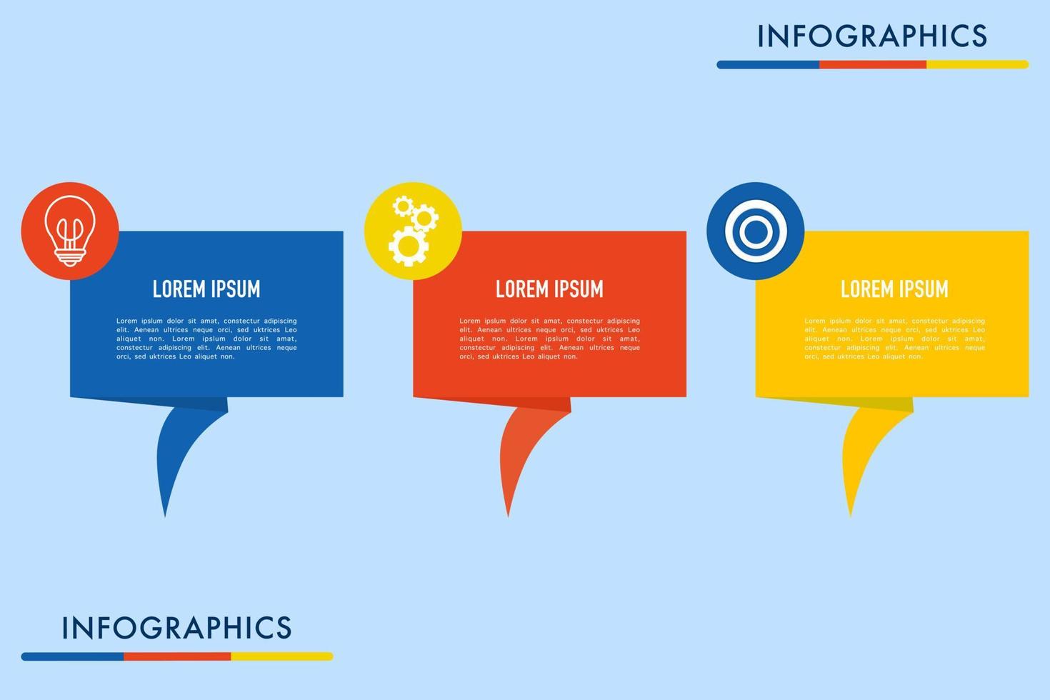 vector infographic ontwerp sjabloon met 3 opties of stappen, secties, segmenten. bedrijf concept. afzet infographic vector illustratie