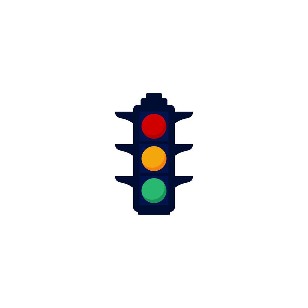 een blauw en wit logo voor een verkeer licht met een rood licht. vector
