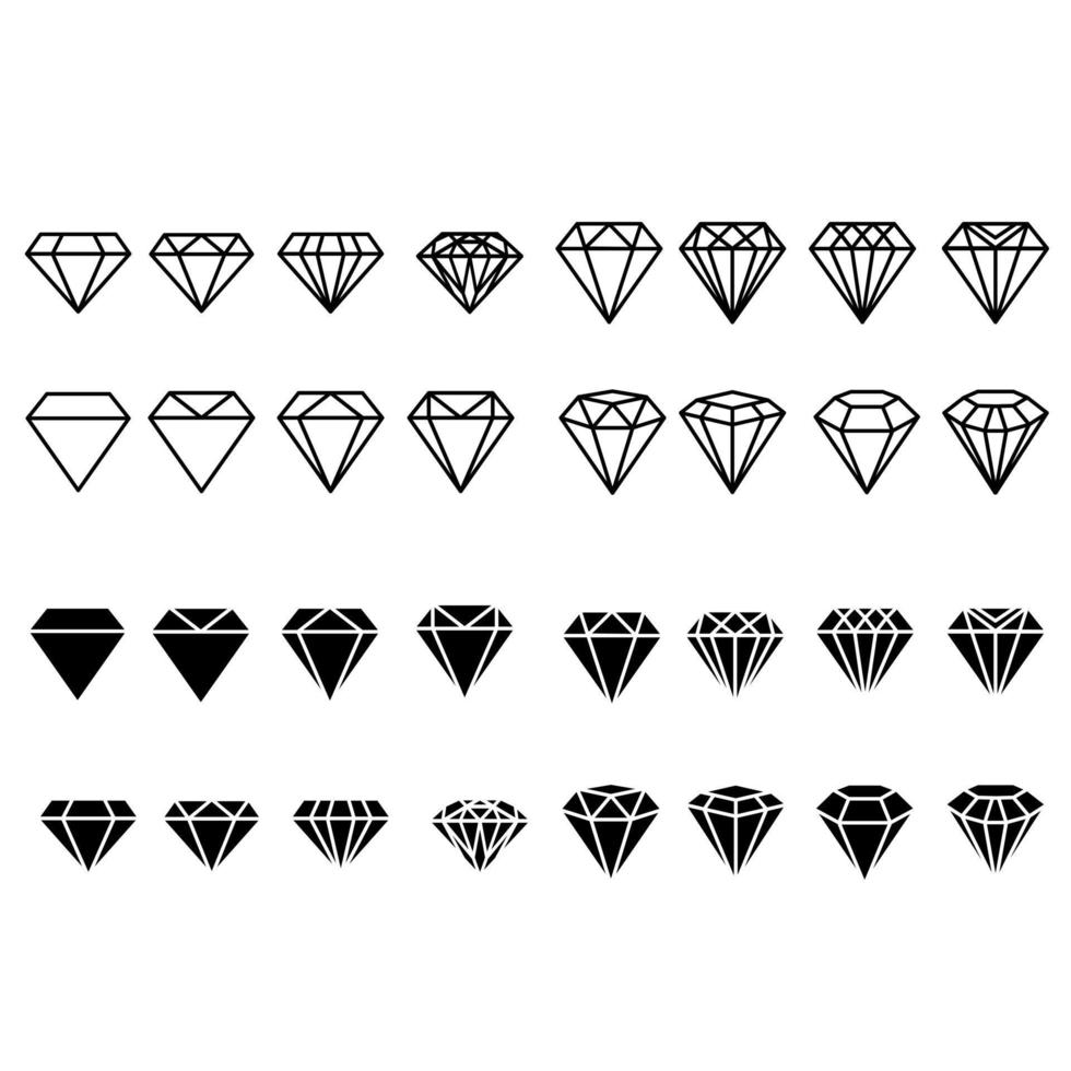 diamant icoon vector set. edelsteen illustratie teken verzameling. juweel symbool.