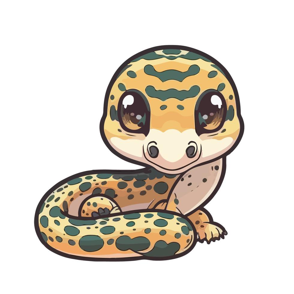 schattig anaconda tekenfilm stijl vector