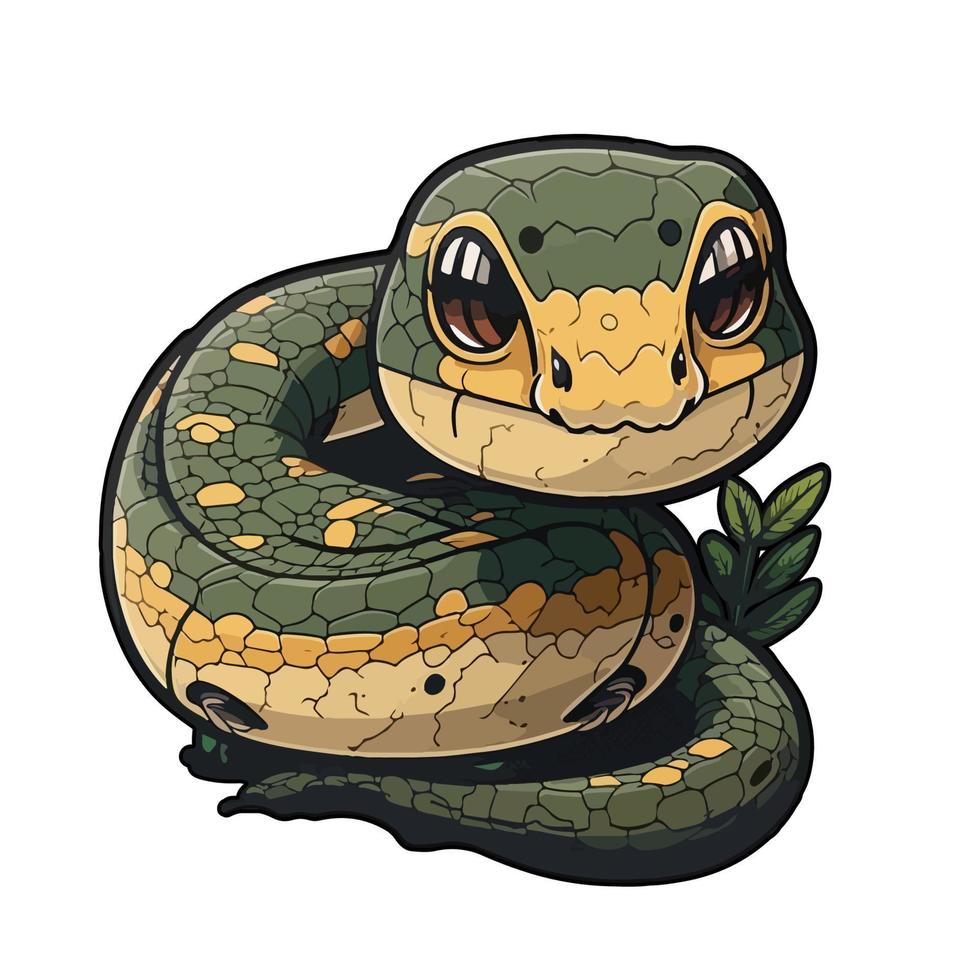 schattig anaconda tekenfilm stijl vector