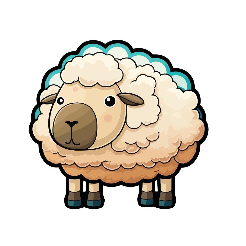 schattig schapen tekenfilm stijl vector