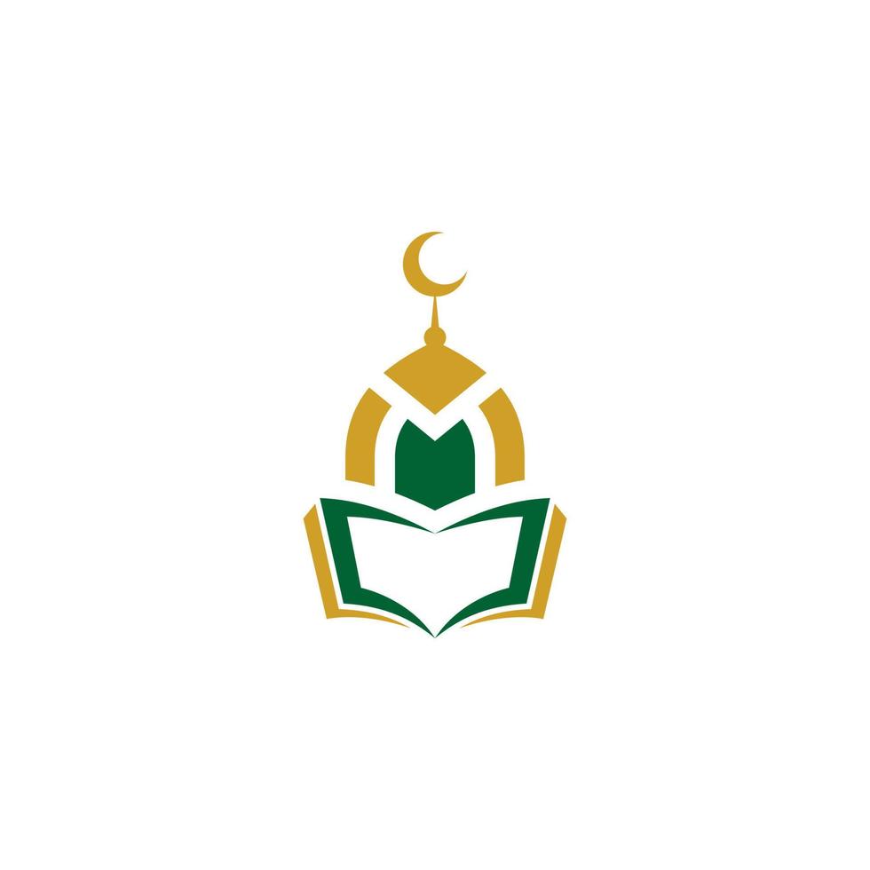 moskee gebouw logo ontwerp moskee icoon met kleur motief vector