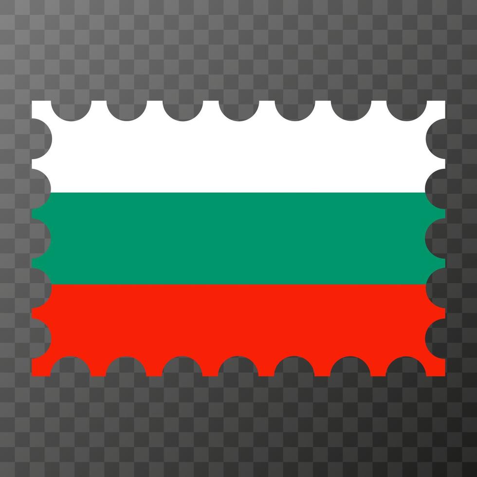 port postzegel met bulgarije vlag. vector illustratie.