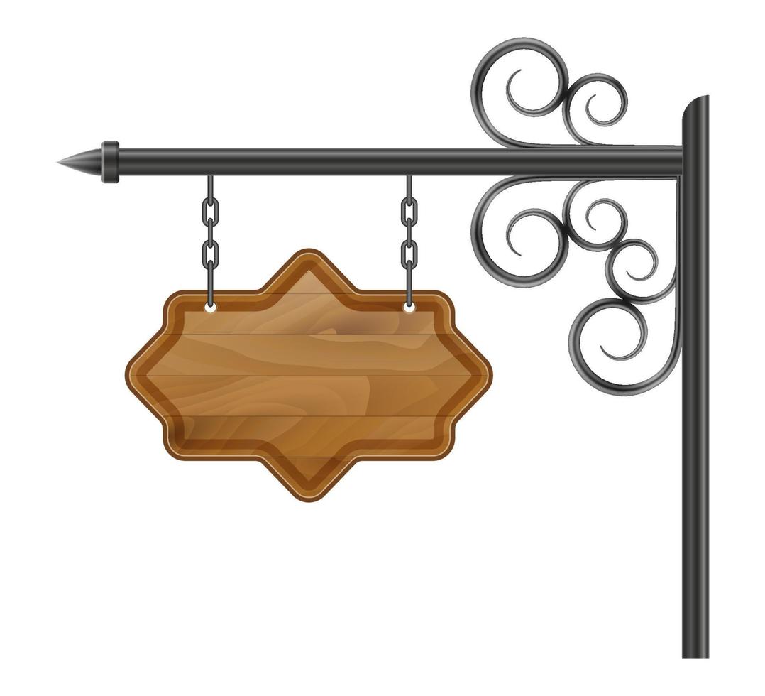 hangende wijnoogst houten teken voorraad vector illustratie geïsoleerd Aan wit achtergrond
