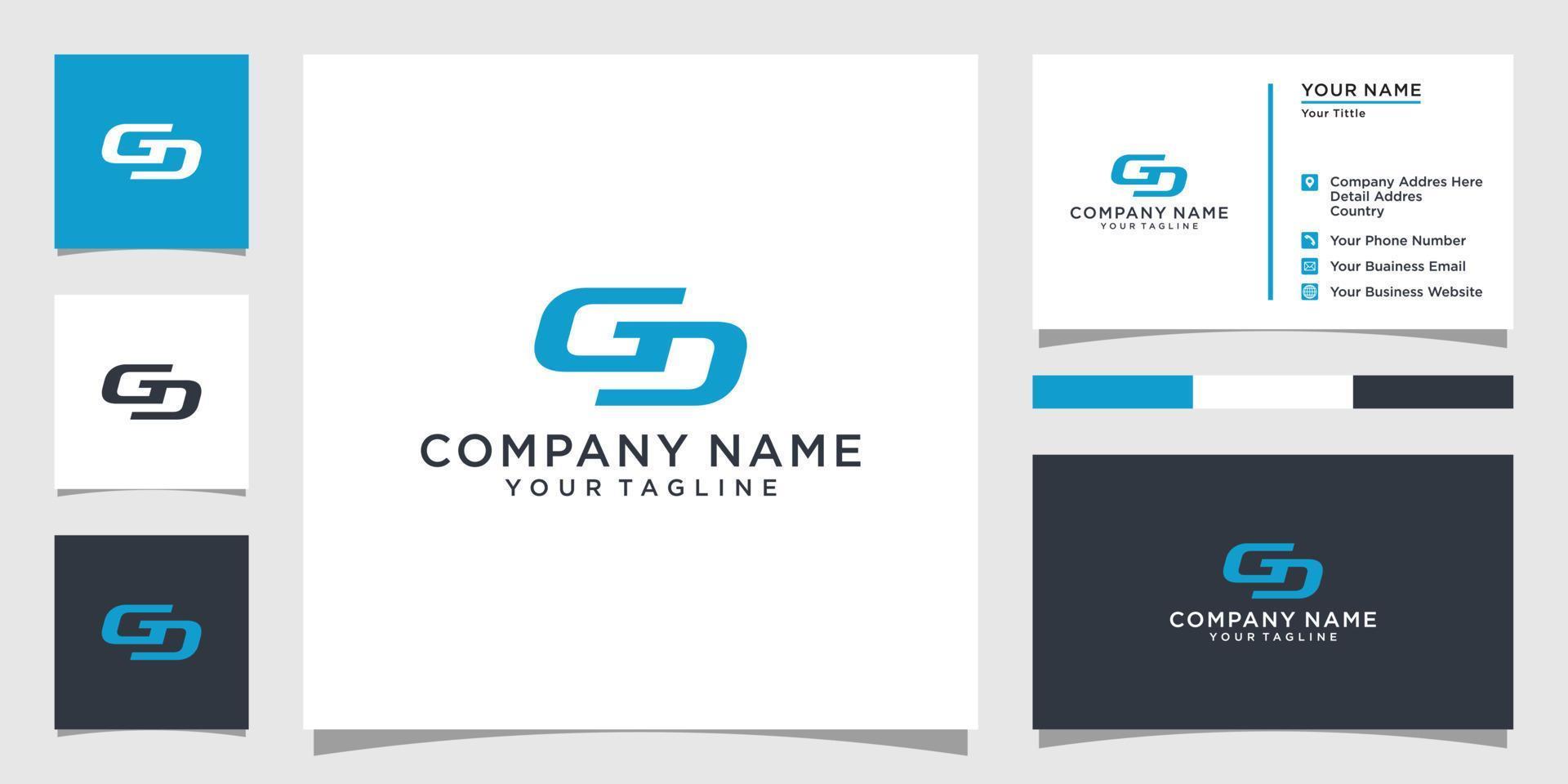 gd of dg eerste brief logo ontwerp sjabloon vector
